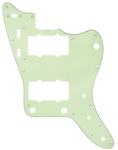 Musiclily Pro 13 Löcher Pickguard Gitarren Schlagbrett für MIJ Fender Japan Jazzmaster,3 lagig Mint Green