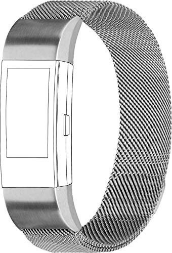 topp - Mesh Armband für Fitbit Charge 2, Silber