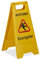 2 x Achtung Rutschgefahr Aufsteller, klappbar, Warnschild vor Glätte, beidseitig beschriftet, Hinweisschild, gelb