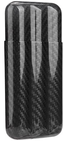 Akozon Zigarre Fall Carbon Fiber Humidors 3 Tubes Zigarre Halter Aufbewahrungsbox Reisetasche
