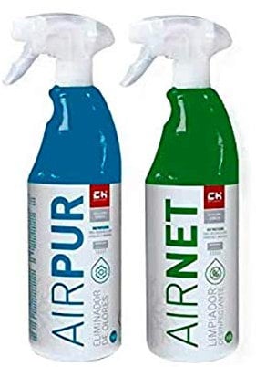 CH Quimica Pack AIRNET + AIRPUR pulverizadores Limpiador y Elimina olores Aire Acondicionado 750 ml