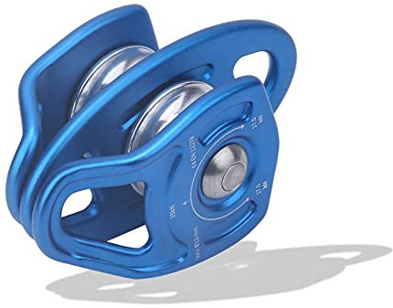 DAUERHAFT Kletterrolle, Rettungsrolle Einscheiben-Aluminium-Felsseilrolle Eingebaute Kugellager, zum Klettern, Überqueren, Heben, Transport