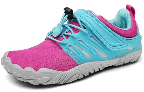 SAGUARO Barfußschuhe Barfussschuhe Kinder Outdoor Sport Barfuß Schuhe Jungen Mädchen Zehenschuhe Traillaufschuhe Fitnessschuhe rutschfest Badeschuhe Wasserschuhe rot,Gr.27