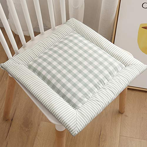 RAILONCH 4er Set Sitzkissen Lein, 40×40cm Eckig Stuhlkissen Sitzauflage für Stühle in Haus und Garten Kollektion Stuhlkissen (Grün)