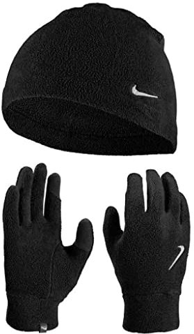 Nike Unisex – Erwachsene N.100.2579.082.2S Kappe&Handschuhe, Black/Black/Silver, OneSize
