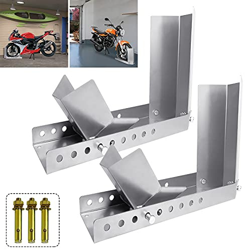 Froadp Einstellbar Montageständer Mobile Motorrad Ständer aus Stahl Transportständer mit Ankerbolzenlöchern Verstellbarer Verladehilfe Motorradwippe für Wartung Reparatur und Montage (2 Stück)