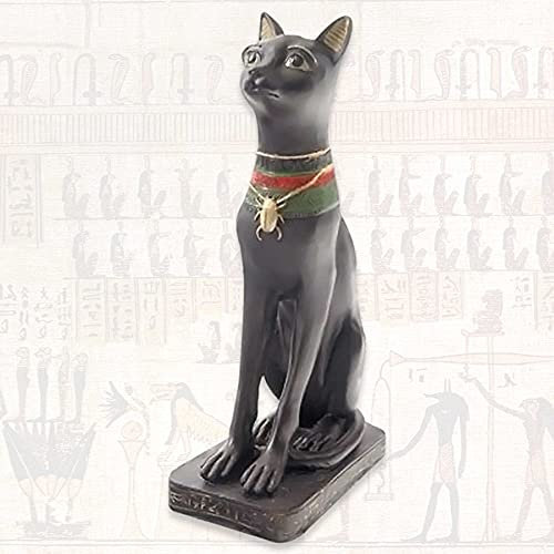 mtb more energy Deko Figur ''Goddess of Love'' - Sitzende Bastet-Statue mit Ohrring - Höhe 20 cm - Dekoration Ägypten Göttin Katze Bast