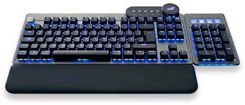 Mountain Everest Max (ISO-Layout) - anpassbare High-End mechanische Gaming-Tastatur mit Media-Dock, Display Keys, RGB-Beleuchtung hot-swapable Cherry MX Switches und modularem Numpad.