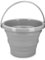 Navaris Cubo plegable para camping - Balde de agua con asa de 5 L para fregar lavar platos limpieza - Barreño flexible para viaje playa pesca - Gris