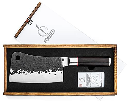 Forged Sebra Hackmesser Chinesisches Kochmesser 17,5cm, handgefertigt, in Holzkiste