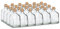 TIENDA EURASIA - Botella de Cristal Frasca - Pack 24 Frascos de Vidrio con Tapon de Corcho - Transparente - Disponible en Varias Medidas (125 ml / 24 uds)