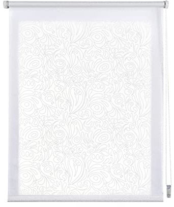 STORESDECO - Gemustertes Rollo, Lichtdurchlässiges Gemustertes Rollo | Weiß Kaschmir, 75 cm x 180 cm