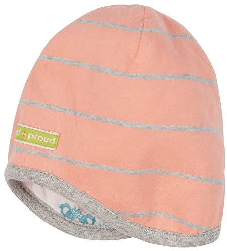 loud + proud Unisex Kinder Omkeerbare muts, GOTS gecertificeerd Beanie M TZE, Peach, 51-52 EU