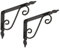 BRESKO Regalwinkel Regalhalter Regalträger Regalkonsole Wandträger Wandkonsole Wandregal Antik 2 Stück (Schwarz, 190x140 mm)