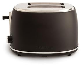 CREATE/TOAST RETRO STYLANCE/Tostadora Negro / 6 Niveles de potencia, bandeja recogemigas, termostato, descongelación, recalentar, 2 ranuras rebanadas anchas, 850W