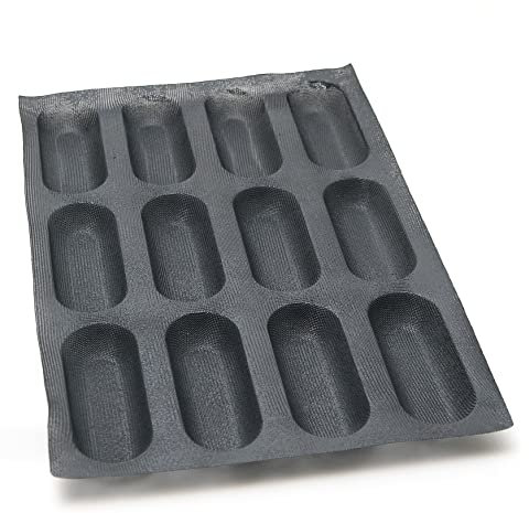 Maé Innovation Moule en Fibre de Verre et Silicone 40x60cm - 12 Baguettes 16,9x6,4cm - Antiadhésif - Made in France - Résultat croustillant et fondant