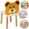PlayPals Kinderstuhl Holz, Kids Chair, Holzstuhl Kinderstuhl Klein, Weiß - Teddybär, kinderzimmer möbel 52 x 25 x 25 cm und Einer Sitzhöhe von 27 cm, für EIN ab 3-7 Jahre