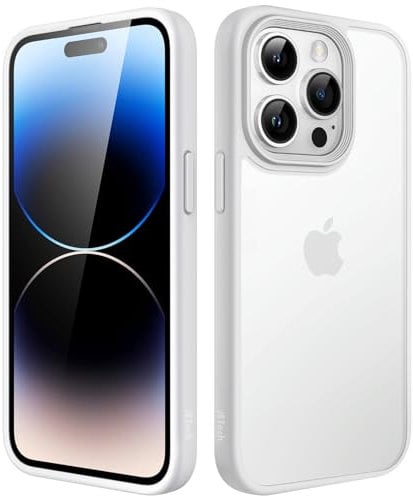 JETech Matte Case for iPhone 14 Pro 6.1-Inch, Shockproof Military Grade Drop Protection, Frosted Translucent Back Phone Cover, Anti-Fingerprint (Grey)