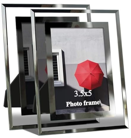 Giftgarden Cadre Photo en Verre 9x13 cm, Lot de 2 Cadres Photo en Verre Exquis, Cadre Transparent en Verre à Poser sur la Table