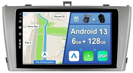 YUNTX [6GB+128GB] Android 15 Autoradio für Toyota Avensis 2009-2015-[Integriertes CarPlay/Android Auto/DSP/GPS]-9” IPS Touch Screen-CAM+MIC-DAB/Mirror Link/Bluetooth 5.0/AHD/360 Kamera