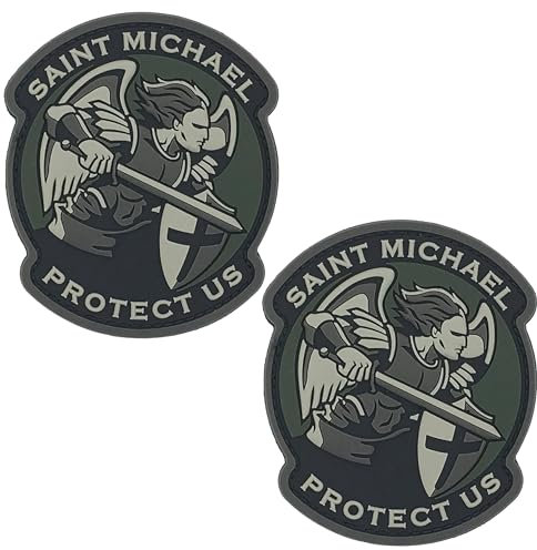 Erzengel St. Michael Saint Cross Schwert Schild Schutz 3D PVC Gummi Patches mit Verschluss Klettverschluss Rückseite Taktische Militär Moral Armband Emblem Abzeichen Dekorative Applikationen