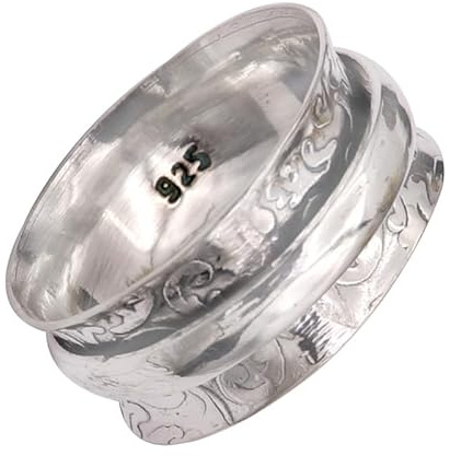 JEWELFORCE Spinner-Ring aus 925er-Sterlingsilber, Herren-und Damen-Meditationsring in allen Größen, Geschenkartikel, handgefertigter Schmuck JSR-269