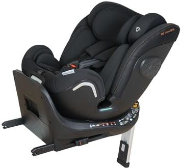 Casualplay Kora Isize Autositz, drehbar, mit Isofix und Fußstütze, Gruppe 0 1 2 3 von 0 bis 12 Jahren oder von 40 bis 150 cm Höhe und SPS-Seitenschutzvorrichtung, schwarz