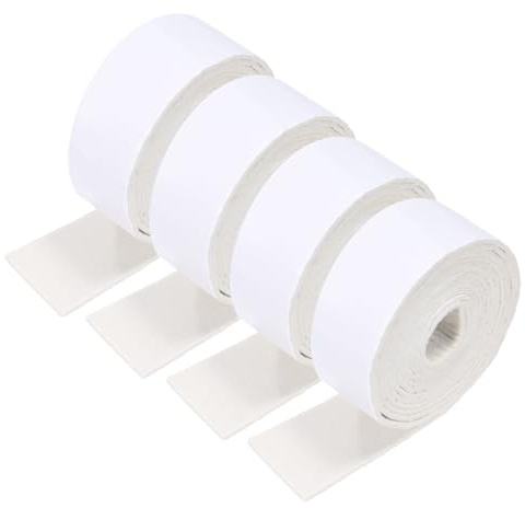 QUARKZMAN 4 Hojas de Fieltro Autoadhesivas de 118x2 Pulgadas Almohadillas de Fieltro Adhesivas Antideslizantes para Muebles, Manualidades, Manteles y Tapetes, Color Blanco