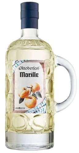 KRUGMEISTER Oktoberfest MARILLE 41% VOL. - Schnaps Spirituose mit intensivem Marillen Geschmack – Marillenbrand - Intensiv, fruchtig, süß – Masskrugflasche – 500ml