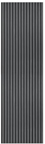 Pannelli Decorativi Murali Acustici Fonoassorbenti in Legno, Pannelli Decorativi con Listelli in Legno per Isolamento Acustico e Riduzione del Rumore (Nero, 240cm)