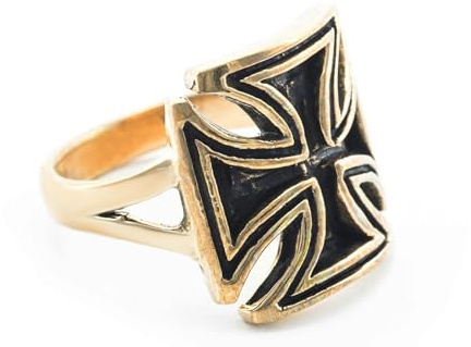 Windalf Kreuz Ring Eisernes Kreuz 17 mm Schwarzes Tatzenkreuz Bronze