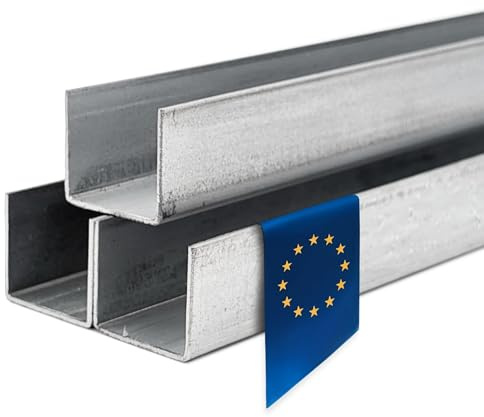 Stahl-Shop24 U-Profil verzinkt 28×28×1,5 mm, 2000 mm – Bordwandprofil | U-Profil (U-Stahl) gekantet – stabil für Rahmen, Einfassungen, Schienen & Konstruktion, gut zu sägen, bohren & schweißen