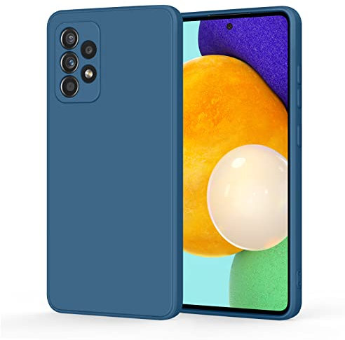 Amzpas Coque Compatible avec Samsung Galaxy A52 5G / Samsung Galaxy A52s 5G, Résistant Aux Rayures, Étui en Silicone de Protection Antichoc pour Samsung Galaxy A52 5G, Bleu Marine