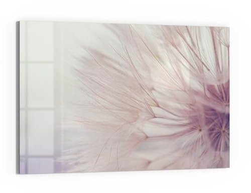 DEQORI Glas-Magnettafel | 90x60 cm cm groß | Motiv Zarte Pusteblume | Memo-Board aus Glas | Magnetboard inkl. Magnete, Stift & Tuch für Küche & Büro | Tafel magnetisch & beschreibbar