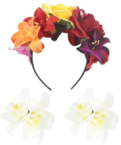 1 Piece Of Artificial Flower Headband, 2 Pieces Of Orchid Hair Clips, Hairstyle Decorations, Clothing Headband Accessories, Women'S Headband Decoration, Suitable For Wedding Flower Parties