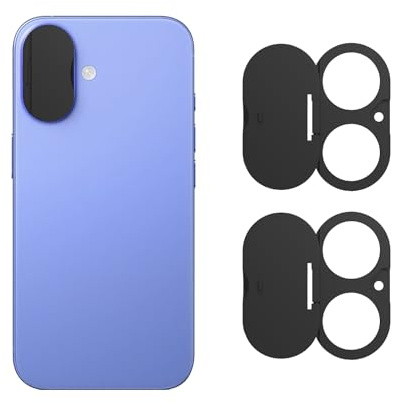 EYSOFT Handy-Kamera-Objektivabdeckung, kompatibel mit iPhone 17/16/16 Plus, Kameralinsenschutz zum Schutz der Privatsphäre und Sicherheit, stark klebend, Schwarz, 2 Stück