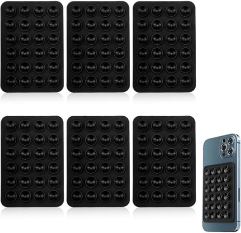 DWFEYOI 6 Pièces Support de Coque Téléphone à Ventouse en Silicone, Silicone Ventouse Téléphone, Coque de Téléphone à Ventouse Mains Libres, pour Les téléphones Portables,ventouse telephone portable