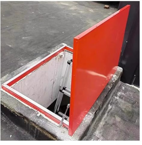 YJEUZCD Window Well Covers, Roof Carbon Steel Attic Basement Hatch Door, Maintenance Hatch Cover For Skylight(80x80 cm/31.5x31.5 in)