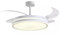 Milectric Ventilador de techo con luz LED | motor DC | 4 aspas retráctiles | luz regulable y 3 tonalidades | 6 velocidades | control remoto | temporizador | silencioso | bajo consumo (Blanco LW)