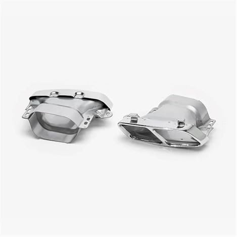 Auto-Endrohre Auspuffendrohr 2 Stück Quad-Auspuffblenden Aus Edelstahl Passend Für Für AMG Für A45 Für W176 Für CLA45 Für C117 Auto-Styling Endschalldämpfer Auspuffendrohr(Silber)