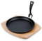 Vilde Padella per servire in ghisa con tagliere in legno, 22 cm