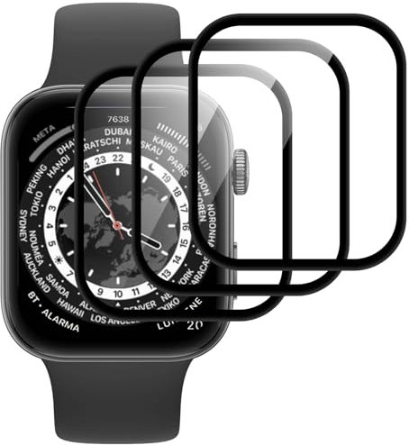 IQShield Verre Trempé pour Huawei Watch Fit 3, 3 Pièces Haut Définition Protection écran, Vitre Protection de Anti Rayures, 3D Couverture Complète, Sensible au Toucher, Anti-Empreintes