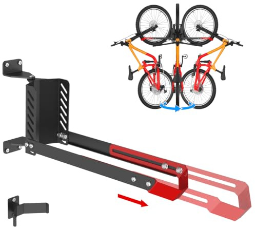 IMAYCC 160° Schwenkbare Fahrrad Wandhalterung, Fahrradhalterung Wand ohne Schweres Heben, Vertikale Wandhalterung Fahrradträger, Platzsparende Fahrradaufhängung Wand für 20-29 Zoll Räder, Bis 50 kg