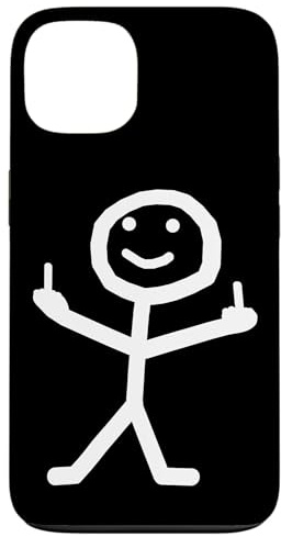Hülle für iPhone 13 Stickman Mittelfinger lustige Silhouette Nasty Witz Party Spaß