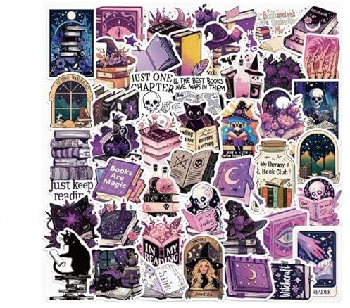 50 Stück Dark Romance Buchliebhaber Aufkleber Wasserfeste Vinyl Sticker für Laptop Tagebuch Wasserflaschen Scrapbooking Notebook Einzigartige Designs für Mädchen Frauen (A)