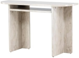 FURNLUX Ålesund Konsolentisch, Flur & Wohnzimmer, 120 x 40 x 75 cm, Rechteckig, Beige, MDF mit Marmor-Optik, Modern