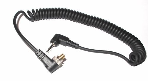 Maxsimafoto® - 2.5mm to Male Flash PC Sync Cable coiled Cord 12 length.