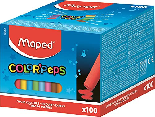 Maped 935021 Wandtafelkreide COLOR'PEPS, rund, farbig sortiert