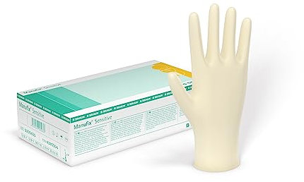 Manufix Sensitive I Innenbeschichteter Qualitats-Untersuchungshandschuh aus hochelastischem Naturlatex I 100er Größe L