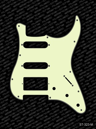 Pickguard E-Gitarre I Standart 11-Loch 3-lagig Mint HSS
